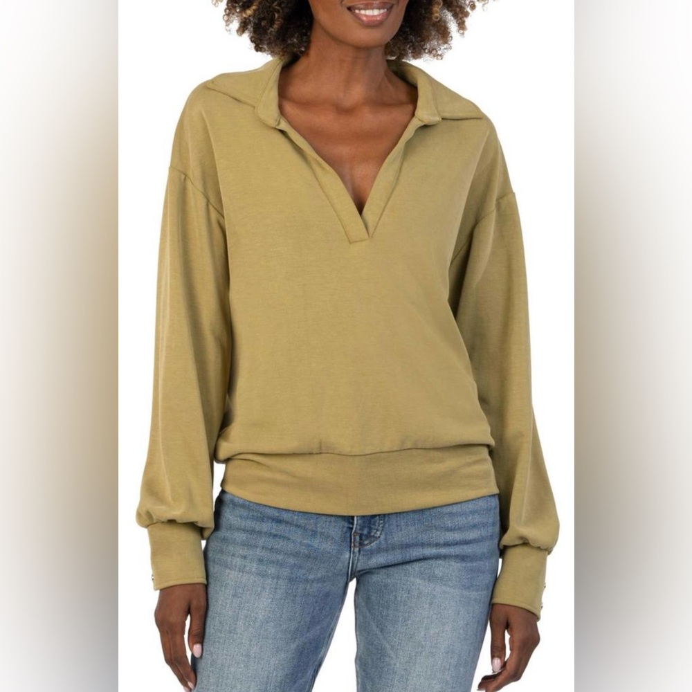 KUT from the Kloth Women’s Audrina Collar Sweater In Perfect Green size M